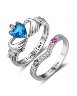 Birthstone Ring,  biSterling Silver Personalized Engravable Ring JEWJORI102795